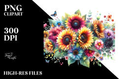 Colorful Sunflower PNG Product Image 2