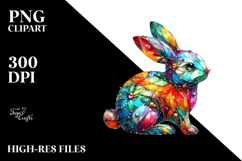 Colorful Bunny Made of , Vibrant PNG Product Image 2