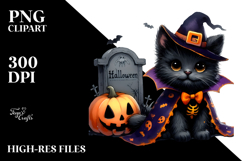 Baby Black Cat Halloween Grave | Clipart Product Image 2