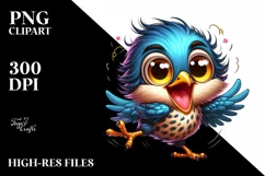 Colorful Starling Baby Dance Clipart Product Image 1