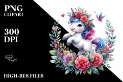 cute Baby Unicorn Jumping PNG Product Image 3