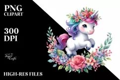 Cute Baby Jumping Unicorn PNG Product Image 3