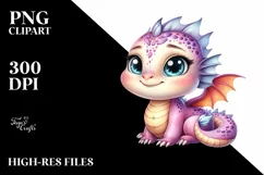 Cute Baby Dragon Smiling Sticker | Clipart Product Image 3