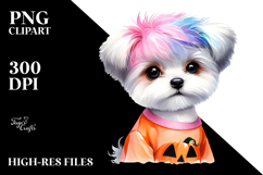 Expressive Watercolor Maltese with Cool Haircut PNG Product Image 2
