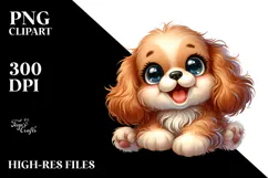 Watercolor Cocker Spaniel Baby Transparent PNG Product Image 2