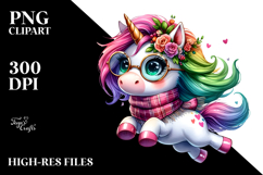 Jumping Cute Unicorn PNG Product Image 2