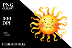 Very Simple Smiling Sun PNG Product Image 2