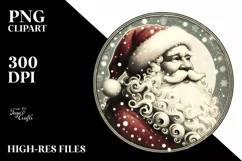 Vintage Santa Scene, Retro PNG Product Image 2