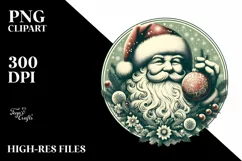 Vintage Santa Scene, Retro PNG Product Image 2