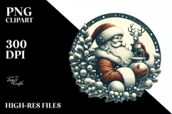 Vintage Santa Christmass Image, Transparent PNG Product Image 2