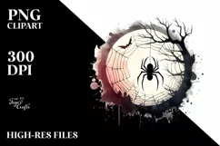 Watercolor Style Halloween Spider PNG Product Image 3