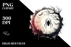 A Washed Retro Halloween Spider PNG Product Image 2