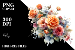 Colorful Orange Roses PNG Product Image 2