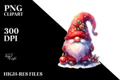 Washed Vibrant Christmas Gnome PNG Product Image 1