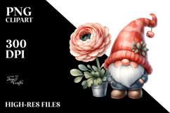Cute GNOME with Big Hat and Iris PNG Product Image 2