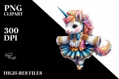 Colorful Baby Unicorn Saltarello Dancer's Costume PNG Product Image 3