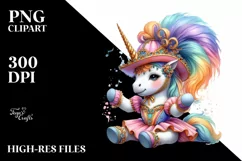 Colorful Baby Unicorn with Saltarello Dancer Costume PNG Product Image 3