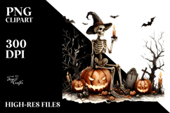 Simple Haloween Skeleton PNG Product Image 2