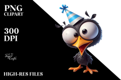 Bird with Party Hat PNG Product Image 2