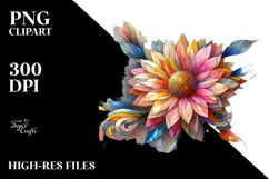 Colorful Gerbera Wooden PNG Product Image 2