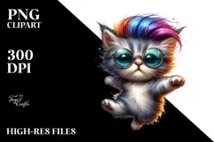 Jumping Cat with Cool Haircut, High-Res PNG Product Image 2