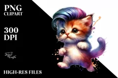 Jumping Cat with Cool Haircut, High-Res PNG Product Image 1
