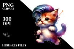 Jumping Cat with Cool Haircut, High-Res PNG Product Image 2