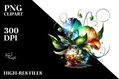 Abstract Shiny Watercolor Splash Sticker Clipart Product Image 3
