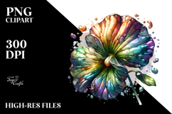 Abstract Shiny Watercolor Splash Sticker Clipart Product Image 2