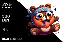Joyful Bear with Bandana, PNG Product Image 2