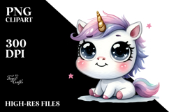 Funny Baby Face Unicorn, Transparent PNG Product Image 2