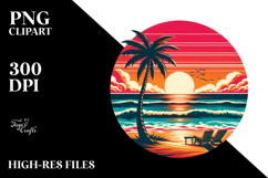 Tropical Beach Sunset, PNG Product Image 2