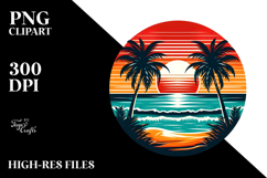 Tropical Beach Sunset, PNG Product Image 2
