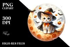 Digital Painting of Kitten for Halloween, High-Quality PNG Product Image 2
