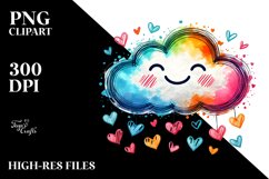 Colorful Cloud with Hearts, Transparent PNG Product Image 2