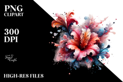 Abstract Glossy Watercolor Splash Sticker Clipart Product Image 2