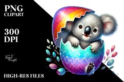 Baby Koala with Easter Egg, PNG Product Image 2