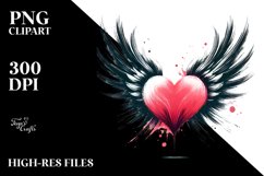 Paint Brush Style Heart with Wings Product Image 2
