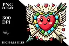 Cartoon Heart with Wings, Transparent PNG Product Image 2