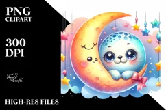 Colorful Baby Ribbon Seal Smiling | Clipart Product Image 3