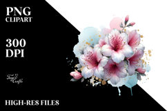 Azalea with Golden Details, Transparent PNG Product Image 2