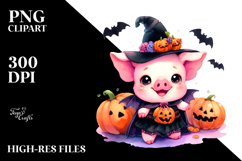 Baby Pig Halloween Scenery | Clipart Product Image 2