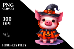 Baby Pig Halloween Scenery | Clipart Product Image 2