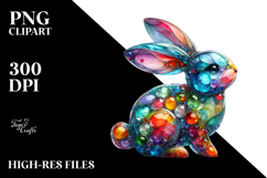 Colorful Bunny Made of , Transparent PNG Product Image 2