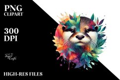 Abstract Vibrant Bunny With Splashes PNG Product Image 1