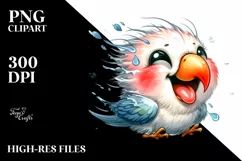 Funny Cute Parrot Tongue Out Dripping Clipart Product Image 1