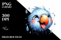 Funny Cute Parrot Tongue Out Dripping Clipart Product Image 3