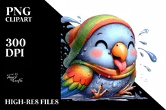 Funny Cute Parrot Tongue Out Dripping Clipart Product Image 1