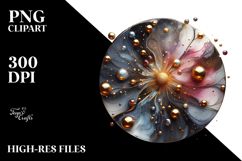 Abstract Golden Cosmos PNG Product Image 2