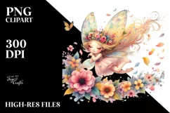 Cute Fairy Flower Petals Wind Watercolor Product Image 1